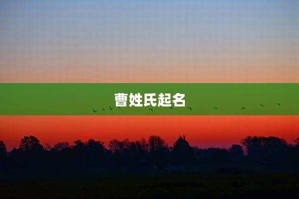 曹姓氏起名