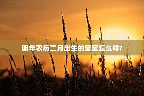 明年农历二月出生的宝宝怎么样?