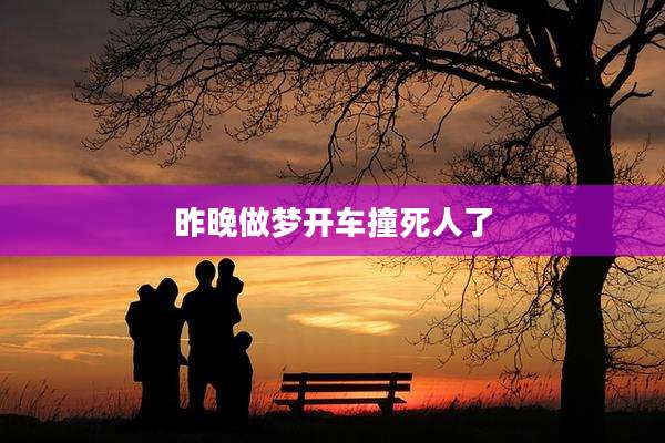 昨晚做梦开车撞死人了