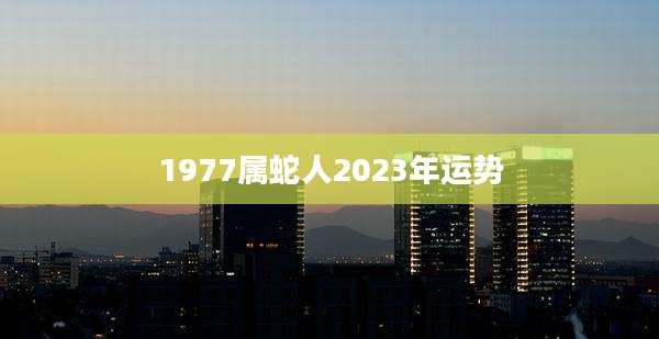 1977属蛇人2023年运势