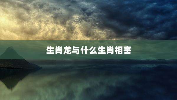 生肖龙与什么生肖相害