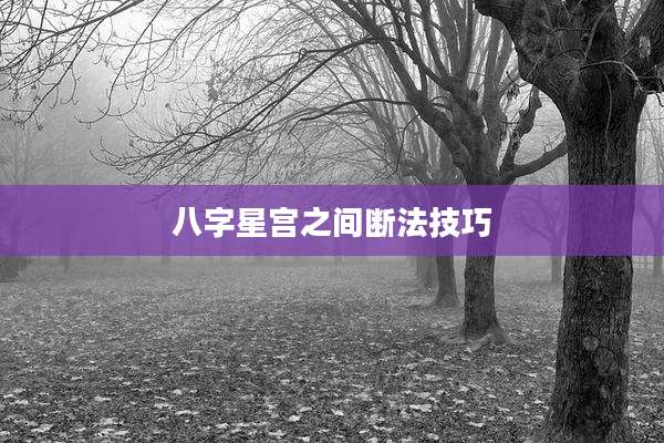 八字星宫之间断法技巧