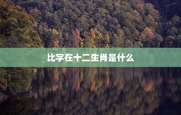 比字在十二生肖是什么