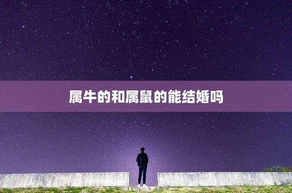 属牛的和属鼠的能结婚吗