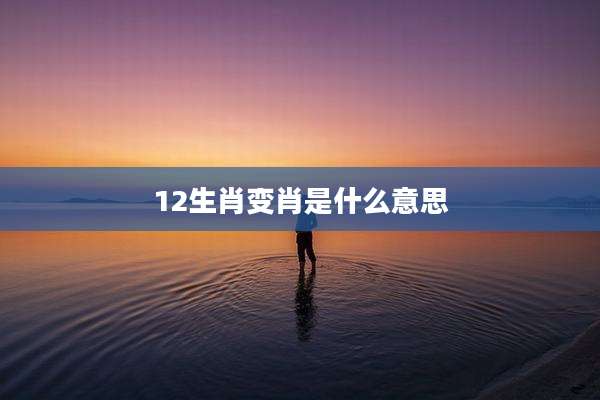 12生肖变肖是什么意思
