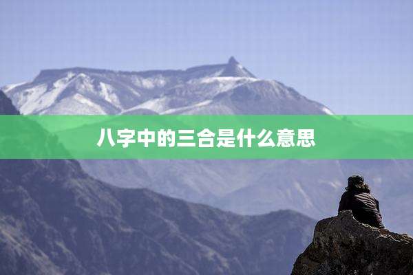 八字中的三合是什么意思