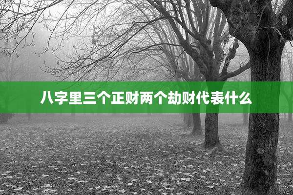八字里三个正财两个劫财代表什么
