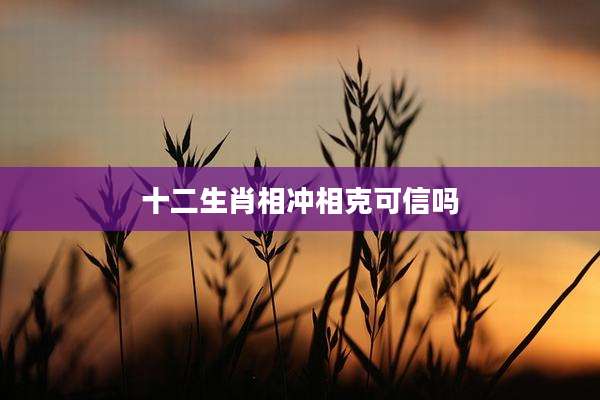 十二生肖相冲相克可信吗