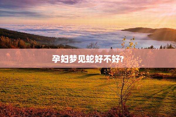 孕妇梦见蛇好不好?