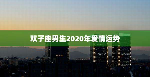 双子座男生2020年爱情运势