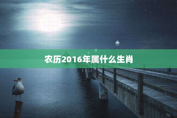农历2016年属什么生肖