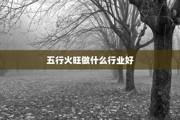 五行火旺做什么行业好