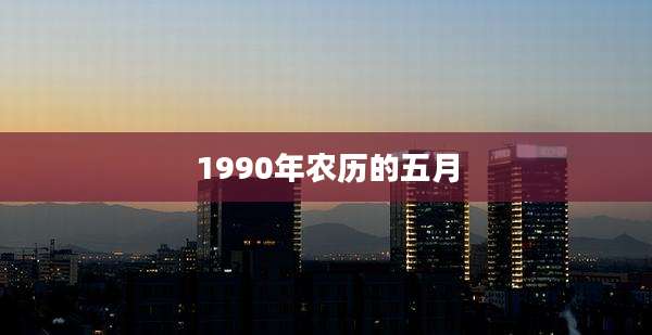 1990年农历的五月