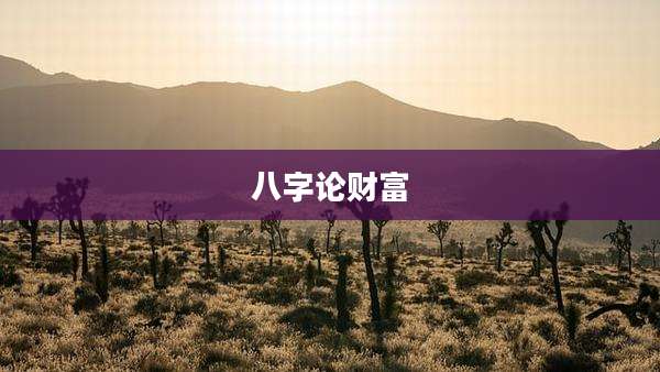 八字论财富