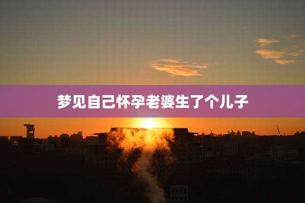 梦见自己怀孕老婆生了个儿子