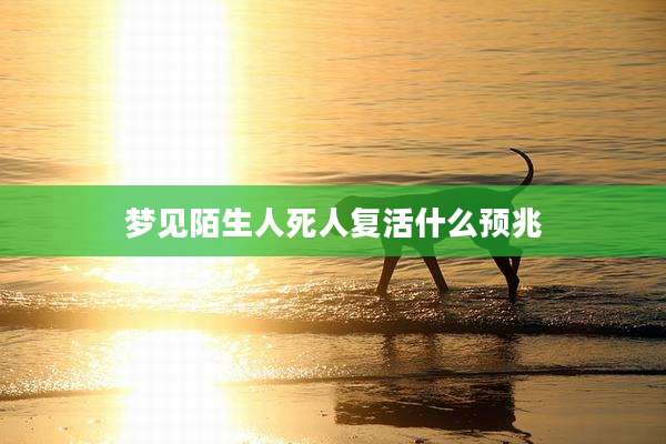 梦见陌生人死人复活什么预兆