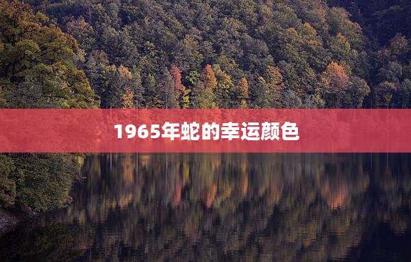 1965年蛇的幸运颜色