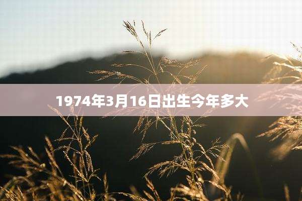 1974年3月16日出生今年多大