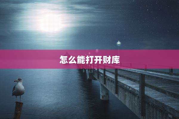 怎么能打开财库