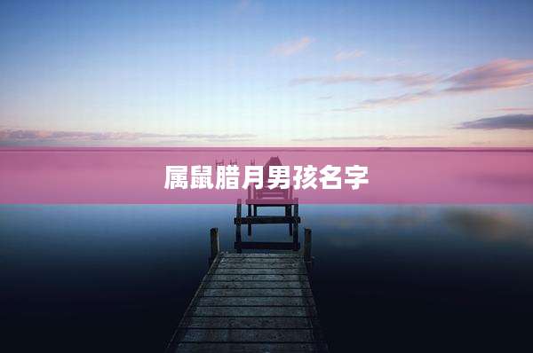 属鼠腊月男孩名字