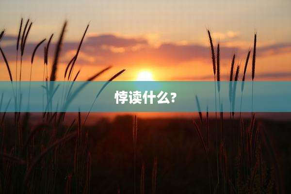 悖读什么?