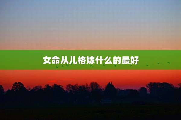 女命从儿格嫁什么的最好