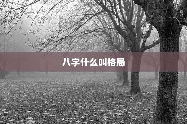 八字什么叫格局