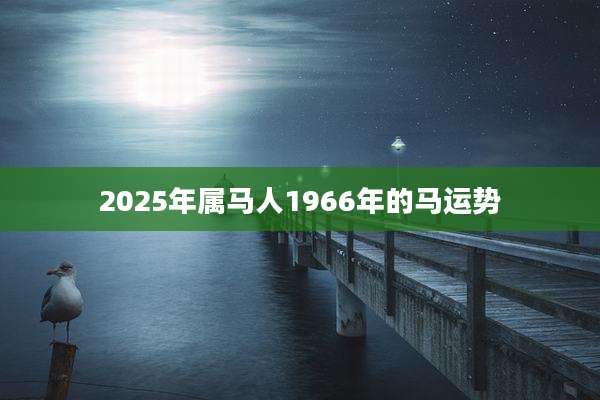 2025年属马人1966年的马运势