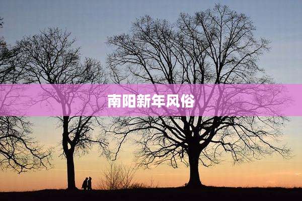 南阳新年风俗