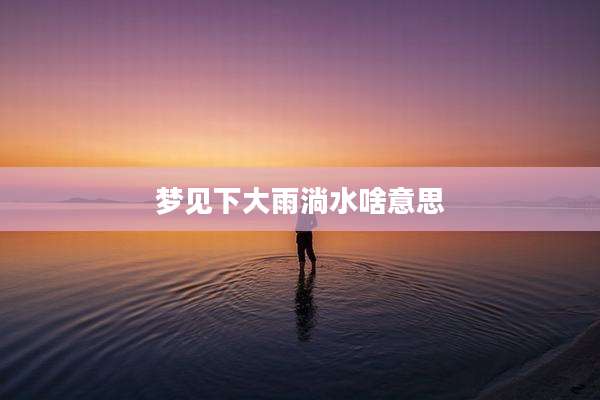 梦见下大雨淌水啥意思