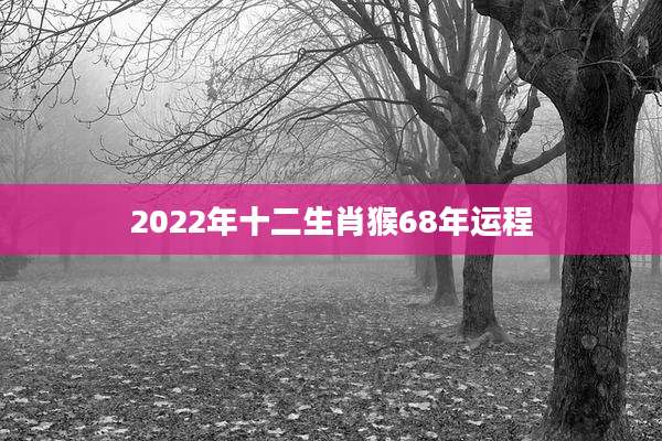 2022年十二生肖猴68年运程