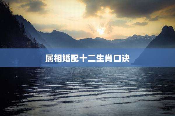 属相婚配十二生肖口诀