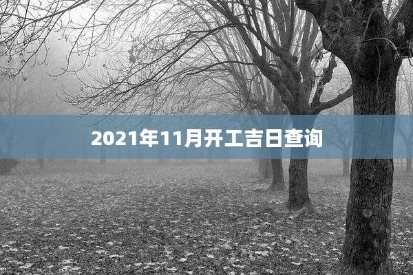 2021年11月开工吉日查询
