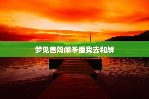 梦见爸妈闹矛盾我去和解
