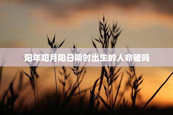 阳年阳月阳日阴时出生的人命硬吗