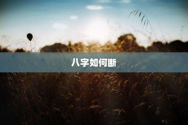 八字如何断