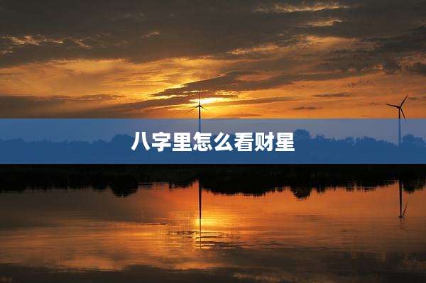 八字里怎么看财星
