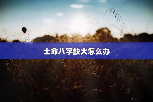 土命八字缺火怎么办