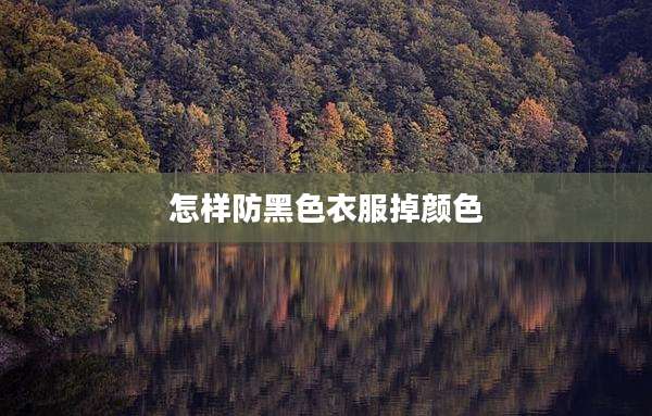 怎样防黑色衣服掉颜色