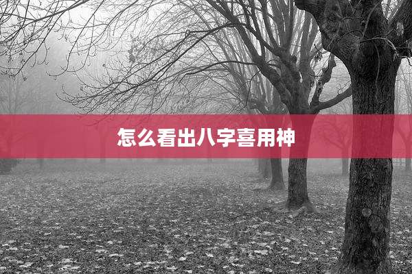 怎么看出八字喜用神