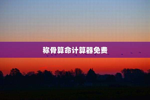 称骨算命计算器免费