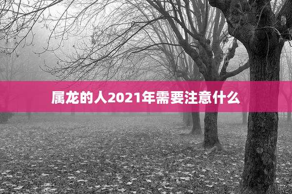属龙的人2021年需要注意什么