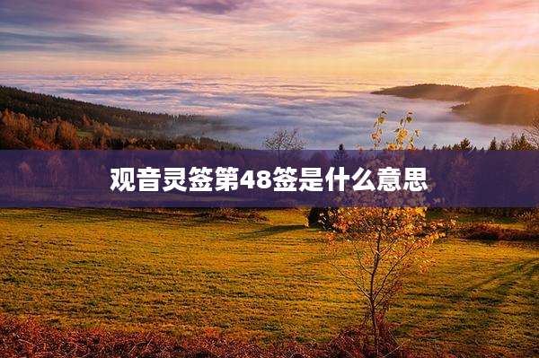 观音灵签第48签是什么意思