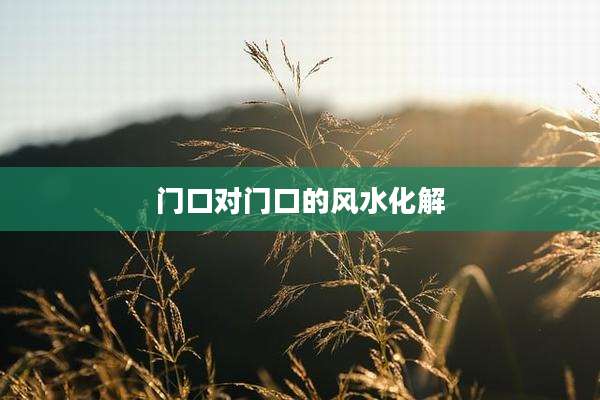 门口对门口的风水化解