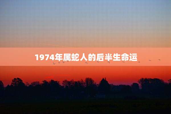 1974年属蛇人的后半生命运
