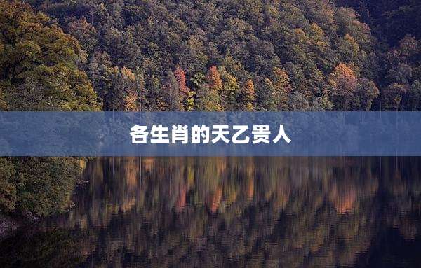 各生肖的天乙贵人