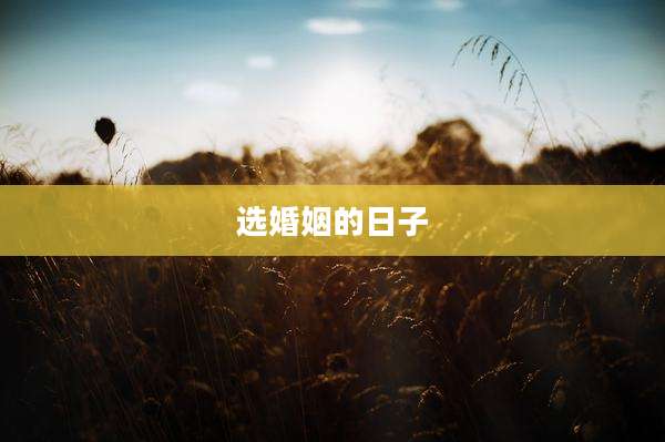 选婚姻的日子