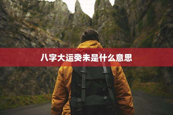 八字大运癸未是什么意思