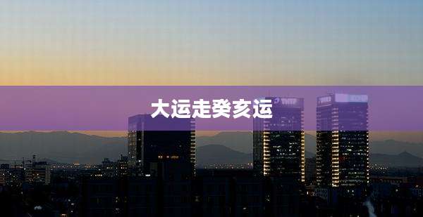 大运走癸亥运