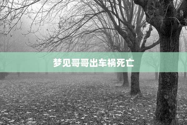 梦见哥哥出车祸死亡